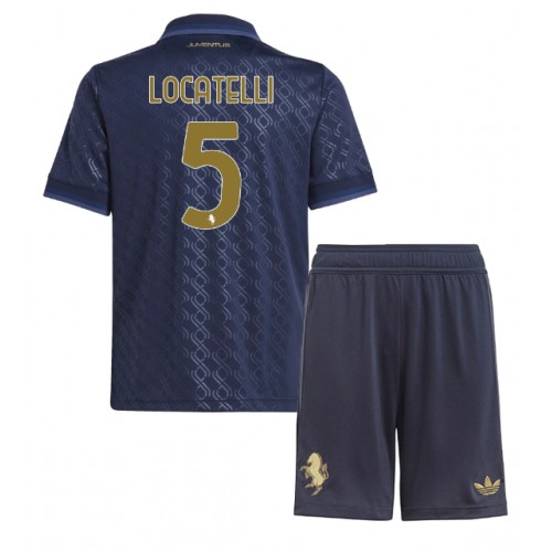 Fotbalové Dres Juventus Manuel Locatelli #5 Dětské Alternativní 2024-25 Krátký Rukáv (+ trenýrky)